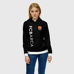 Толстовка-худи женская FC BARCA BLACK STYLE, цвет: 3D-белый — фото 2