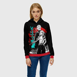 Толстовка-худи женская МАЙКИ ТОЙКИЙСКИЕ МСТИТЕЛИ НЕОН ЛОГО, цвет: 3D-красный — фото 2