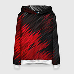 Женская толстовка ЧЁРНО КРАСНЫЕ КРАСКИ RED BLACK STRIPES