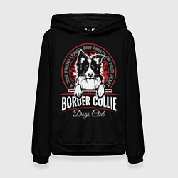 Толстовка-худи женская Бордер-Колли Border Collie, цвет: 3D-черный