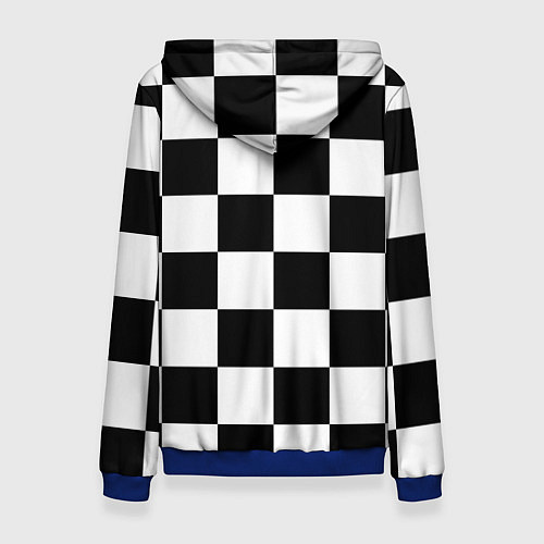 Женская толстовка Шахматная доска паттерн / 3D-Синий – фото 2