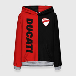 Женская толстовка DUCATI BLACK RED BACKGROUND