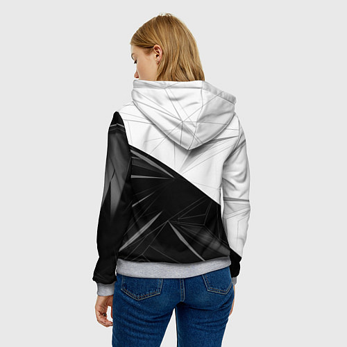 Женская толстовка MERCEDES-BENZ МЕРСЕДЕС-БЕНЗ BLACK AND WHITE / 3D-Меланж – фото 4