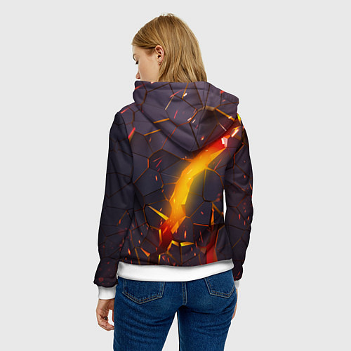 Женская толстовка ТРЕХМЕРНЫЕ ИСКРЫ 3D ПЛИТЫ 3D ИСКРЫ / 3D-Белый – фото 4