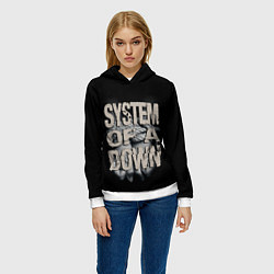 Толстовка-худи женская System of a Down, цвет: 3D-белый — фото 2