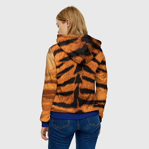 Женская толстовка ТИГРИНАЯ ШКУРА / 3D-Синий – фото 4