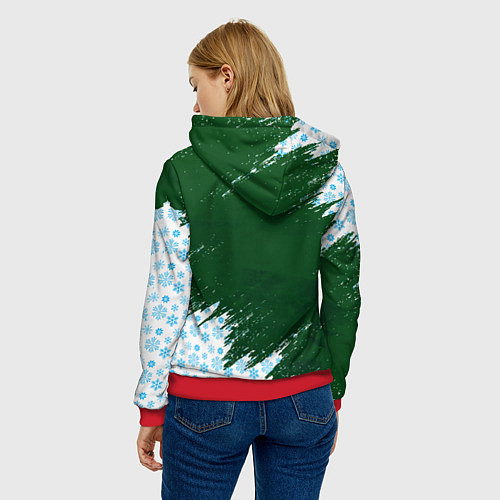 Женская толстовка Geometry Dash: New Year / 3D-Красный – фото 4