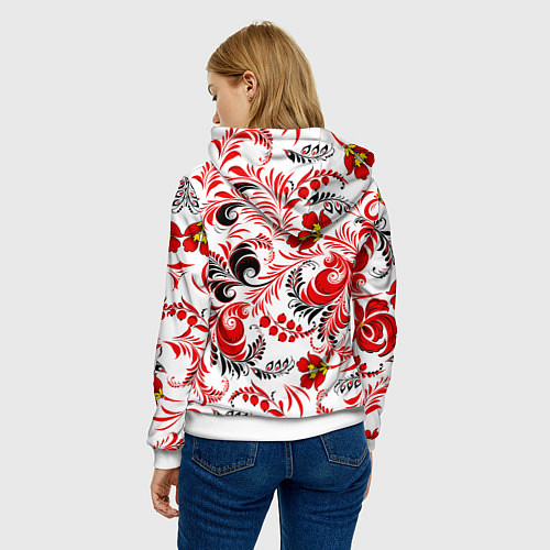 Женская толстовка Русская национальная роспись / 3D-Белый – фото 4
