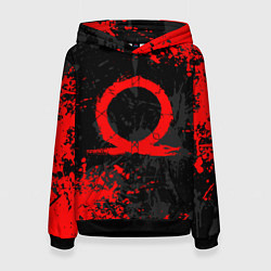 Женская толстовка GOD OF WAR LOGO RED, БРЫЗГИ КРАСОК