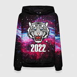 Женская толстовка ЧЁРНЫЙ ТИГР НОВЫЙ ГОД 2022 GRAY TIGER NEW YEAR