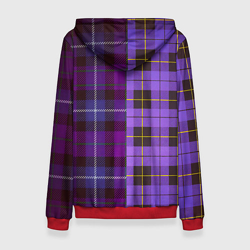 Женская толстовка Purple Checkered / 3D-Красный – фото 2