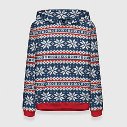 Женская толстовка Knitted Christmas Pattern