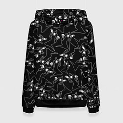 Толстовка-худи женская KIZARU HAUNTED FAMILY ПАТТЕРН, цвет: 3D-черный