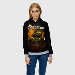 Толстовка-худи женская SABATON - Steel Commanders, цвет: 3D-меланж — фото 2