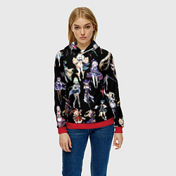 Толстовка-худи женская GENSHIN IMPACT ПЕРСОНАЖИ ИГРЫ HEROES, цвет: 3D-красный — фото 2