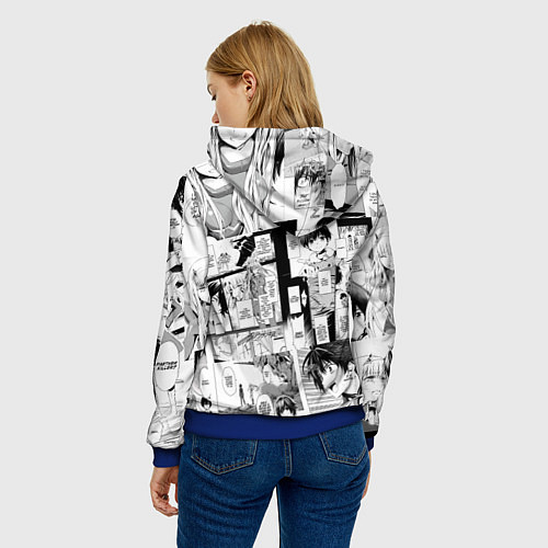 Женская толстовка Zero Two Зеро ту на манге фрейм / 3D-Синий – фото 4