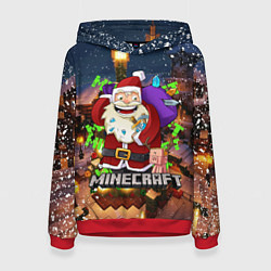 Женская толстовка НОВОГОДНЯЯ ЁЛКА В МАЙНКРАФТ SANTA CLAUS