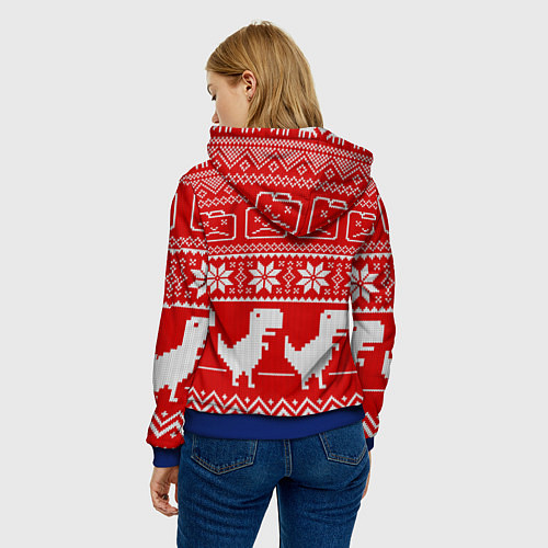 Женская толстовка Вязаный принт / 3D-Синий – фото 4