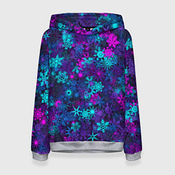 Женская толстовка Неоновые снежинки