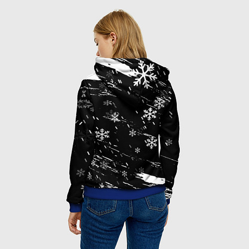 Женская толстовка Новогодние коты в подарочном мешке / 3D-Синий – фото 4