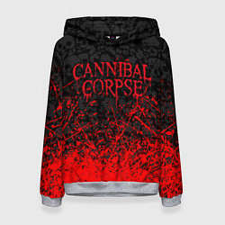 Женская толстовка CANNIBAL CORPSE, БРЫЗГИ КРАСОК ЧЕРЕПА
