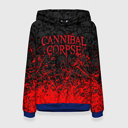 Женская толстовка CANNIBAL CORPSE, БРЫЗГИ КРАСОК ЧЕРЕПА