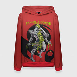 Толстовка-худи женская Horror Skull Cannibal Corpse, цвет: 3D-красный