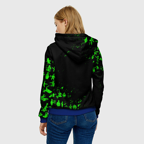 Женская толстовка FALLOUT ПУПСЫ ПАТТЕРН ЗЕЛЁНЫЙ ЯДЕРНАЯ ЗИМА / 3D-Синий – фото 4