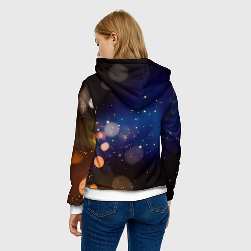 Женская толстовка КОТ И ГОЛУБАЯ БАБОЧКА / 3D-Белый – фото 4