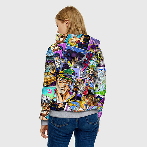 Женская толстовка JoJos Bizarre Adventure - Джолин Кудзё / 3D-Меланж – фото 4