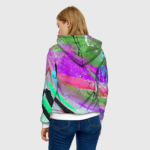 Женская толстовка Красочный взрыв / 3D-Белый – фото 4