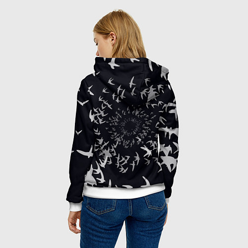 Женская толстовка Веер птиц / 3D-Белый – фото 4