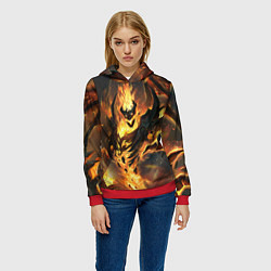Толстовка-худи женская DOTA 2 SHADOW FIEND ТЕНЬ, цвет: 3D-красный — фото 2