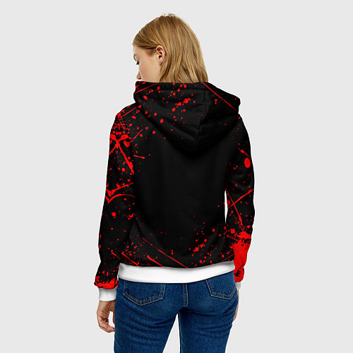 Женская толстовка DOTA 2 PUDGE, БРЫЗГИ КРАСОК / 3D-Белый – фото 4