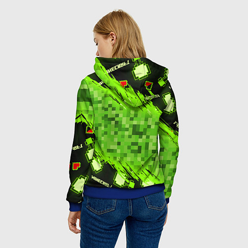 Женская толстовка MINECRAFT ART МАЙНКРАФТ АРТ / 3D-Синий – фото 4