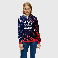 Толстовка-худи женская Toyota градиент, цвет: 3D-красный — фото 2