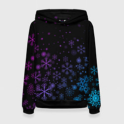 Женская толстовка Новогодние снежинки Градиент