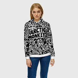 Толстовка-худи женская Arctic monkeys Pattern, цвет: 3D-белый — фото 2