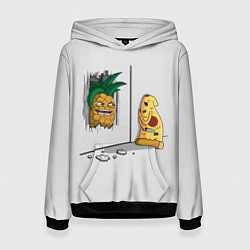 Толстовка-худи женская HERES PINEAPPLE!, цвет: 3D-черный