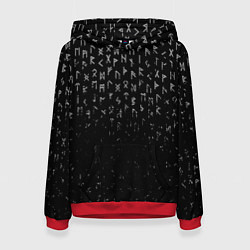 Женская толстовка МЕТАЛЛИЧЕСКИЕ РУНЫ, БРЫЗГИ КРАСОК