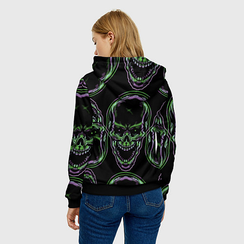 Женская толстовка Skulls vanguard pattern 2077 / 3D-Черный – фото 4