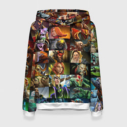 Толстовка-худи женская HEROES DOTA 2 ПЕРСОНАЖИ ДОТА 2, цвет: 3D-белый