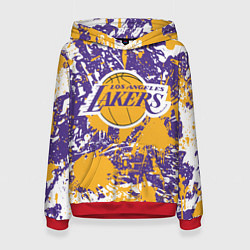 Женская толстовка LAKERS ФИРМЕННЫЕ ЦВЕТА БРЫЗГИ КРАСОК LA