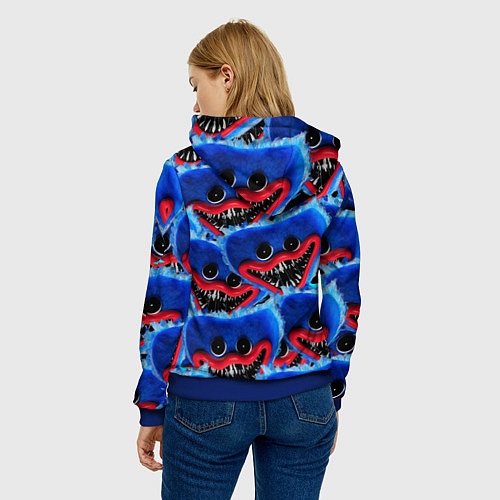 Женская толстовка УЖАСНОЕ ЛИЦО ХАГГИ ВАГГИ / 3D-Синий – фото 4