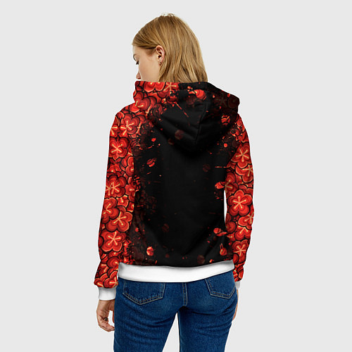 Женская толстовка GENSHIN IMPACT HU TAO ГЕНШИН ИМПАКТ ХУ ТАО FLOWERS / 3D-Белый – фото 4