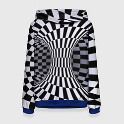 Женская толстовка Оптическая Иллюзия, черно белая