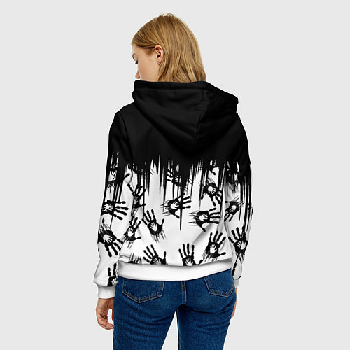 Женская толстовка Death Stranding Отпечаток ладони / 3D-Белый – фото 4