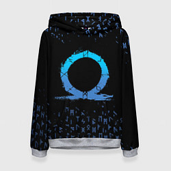 Женская толстовка БОГ ВОЙНЫ СИМВОЛ КРАТОСА, РУНЫ GOD OF WAR