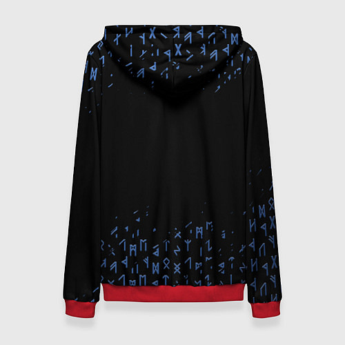 Женская толстовка БОГ ВОЙНЫ СИМВОЛ КРАТОСА, РУНЫ GOD OF WAR / 3D-Красный – фото 2