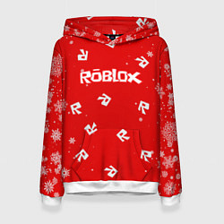 Толстовка-худи женская НОВОГОДНИЙ СВИТЕР ROBLOX РОБЛОКС НОВЫЙ ГОД 2022, цвет: 3D-белый